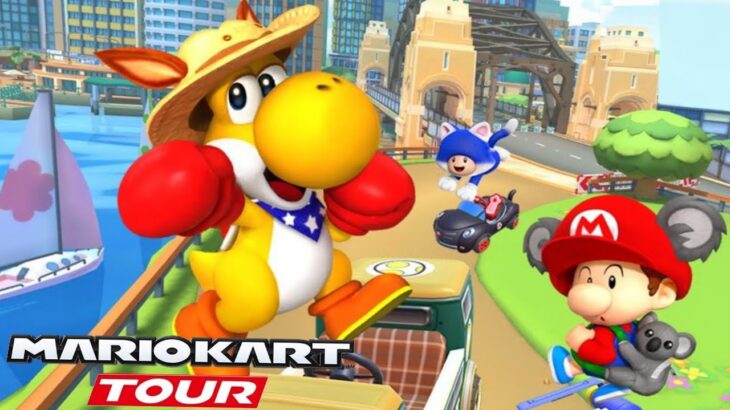 Mario Kart Tour 『マリオカートツアー』 First Look at new Sydney Tour with Yoshi (Kangaroo) – Gameplay ITA