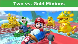 2-PLAYER CHALLENGE VS GOLD MINIONS: Bot Behavior Comments | New Year’s Tour (2023) | Mario Kart Tour