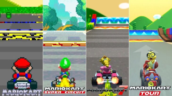 Evolution Of SNES Mario Circuit 2 Course In Mario Kart Series [1992-2020]