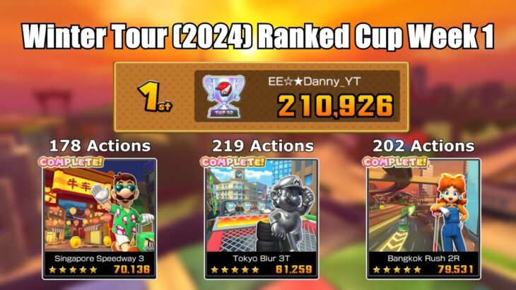 Mario Kart Tour – Winter Tour (2024) Ranked Cup Week 1 210,926 pts