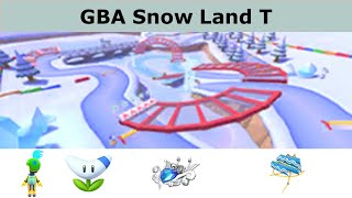 Three Nintendo Girls Versus Larry Suit! GBA Snow Land Run | Princess Tour (2024) | Mario Kart Tour