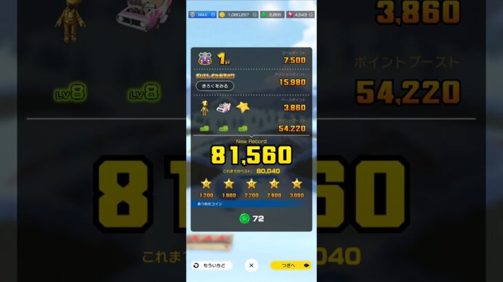 DS DKスノーマウンテン: 81,560【マリオカート ツアー】