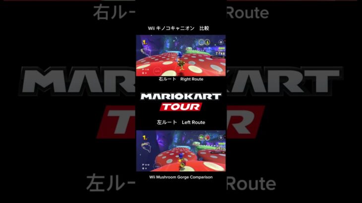 マリオカートツアー　Wii キノコキャニオン　比較　Mario Kart Tour Wii Mushroom Gorge Comparison