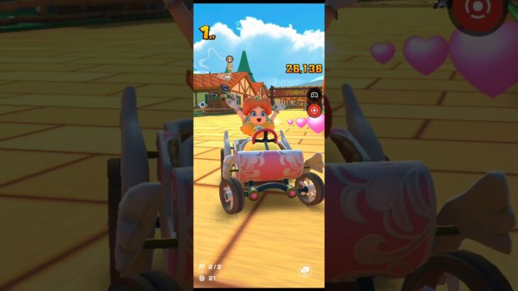 [マリオカートツアー］デイジーでサンダー回避して緑スナイプカマしていく！