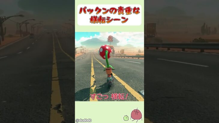 パックンフラワーの貴重な横転シーン  #マリオカートワールド