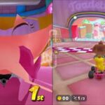 マリオカートワールド　ピーチ　ドアップ鑑賞　2画面
