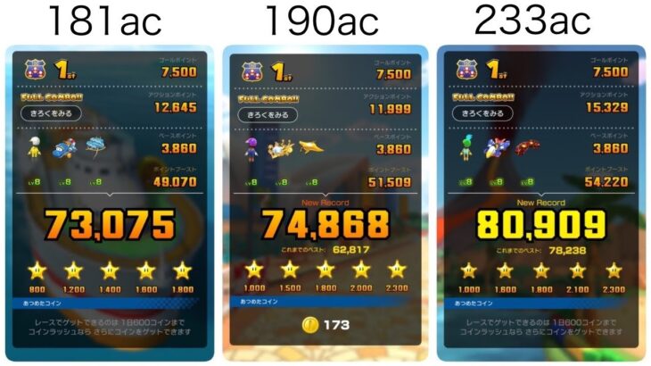 サンシャインツアー前半リーグ 228,852pt｜マリオカートツアー