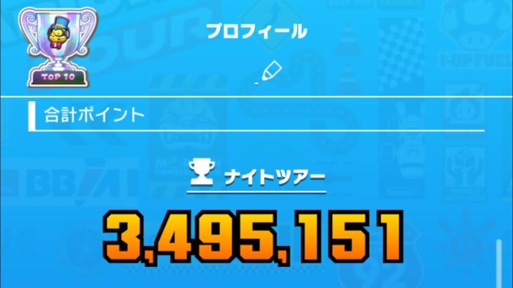 ナイトツアーACR 3,495,151pt｜マリオカートツアー