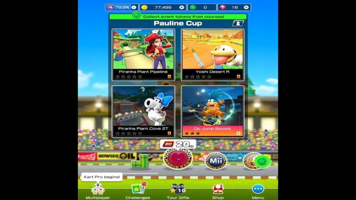 Mario Kart Tour Gameplay | Pauline Cup | Pipe Tour