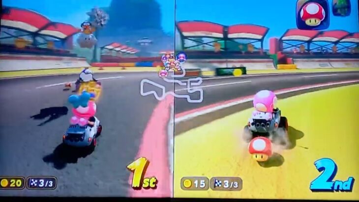 初見プレイの友人と２人プレイ！【マリオカートワールド】