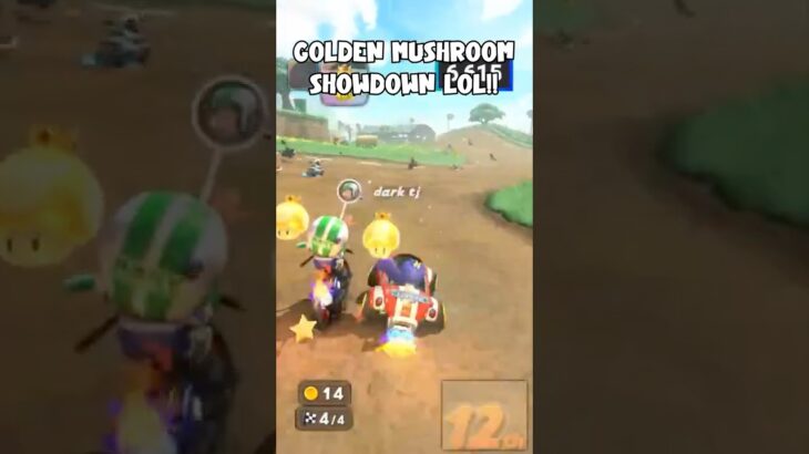 GOLDEN MUSHROOM SHOWDOWN LOL MARIO KART WORLD #shorts #mariokart #nintendo